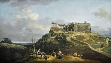 Obraz pevnosti Königstein malíře Bernarda Bellotta z let 1756–1758